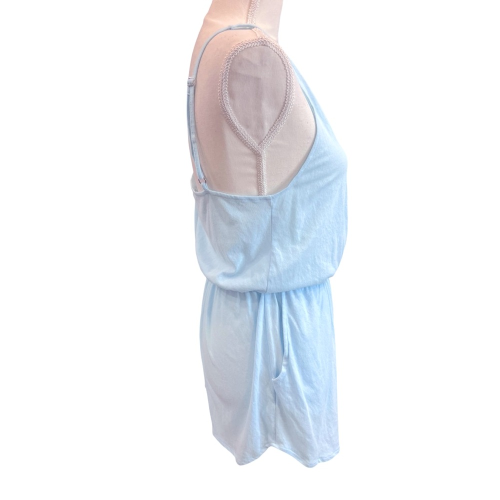 Victoria’s Secret PINK Blue Romper V Neck Elastic Waist Lounge M - Picture 5 of 8